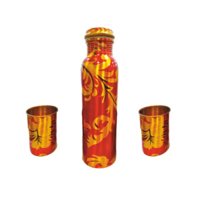 Printed Bottle with 2 Glass Set PC-69