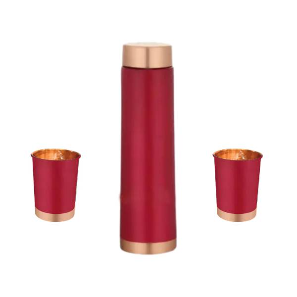 Coloured Taper Bottle with 2 Glass Set PC-78