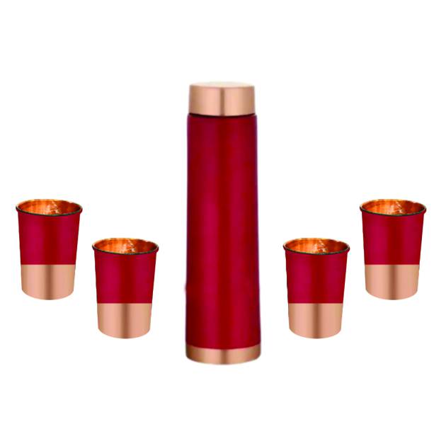 Coloured Taper Bottle with 4 Glass Set PC-86