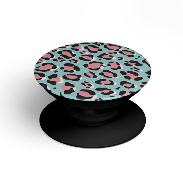 Leopard Print Turquoise Phone Holder and Stand