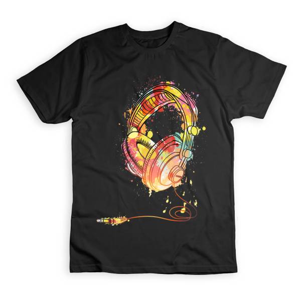 Colourful Headphones Graphic Cotton Unisex T-shirt